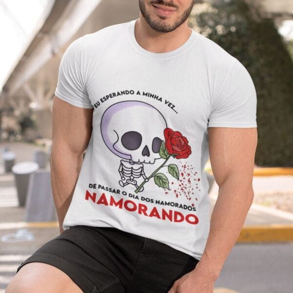 Artes Dia dos Namorados Caveiras Fofas Caneca Camiseta
