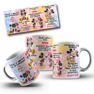 Artes Digitais Mickey e Minnie para Canecas - Editáveis