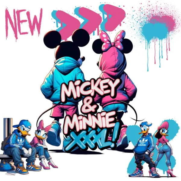 Artes Digitais Mickey e Minnie para Canecas - Namorados