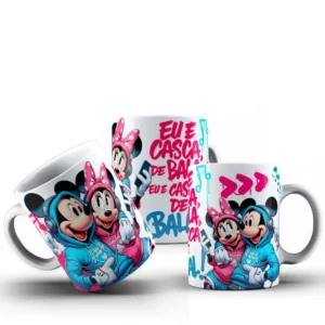 Artes Digitais Mickey e Minnie para Canecas - Namorados