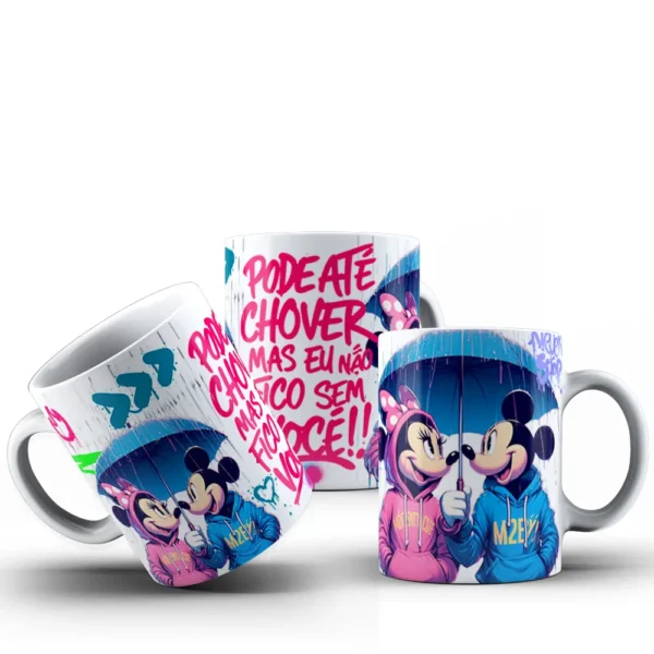 Artes Digitais Mickey e Minnie para Canecas - Namorados