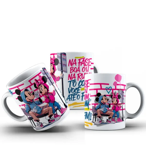 Artes Digitais Mickey e Minnie para Canecas - Namorados