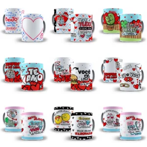 Artes Digitais para Caneca de Dia dos Namorados
