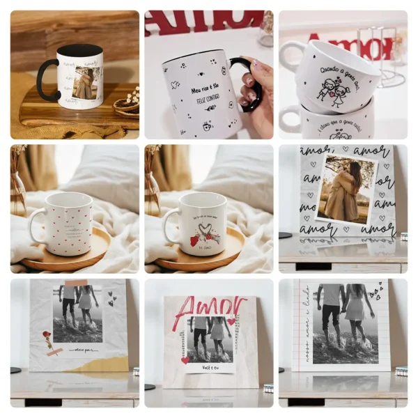 Artes Editáveis para Caneca de Dia dos Namorados