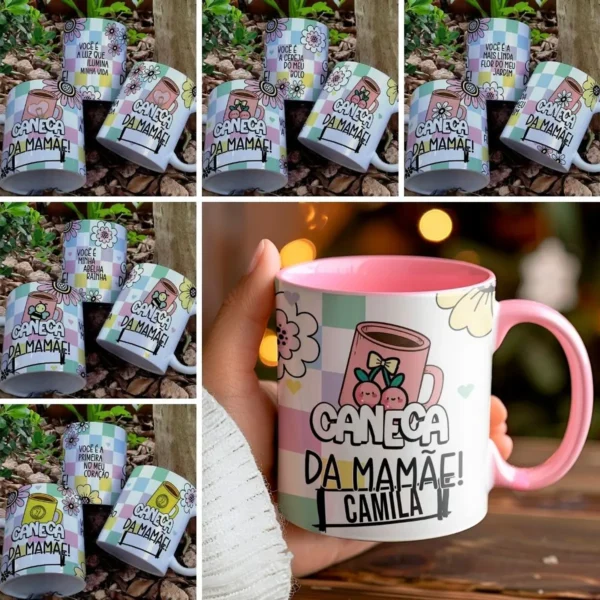 Artes Editáveis para Caneca - Dia das Mães