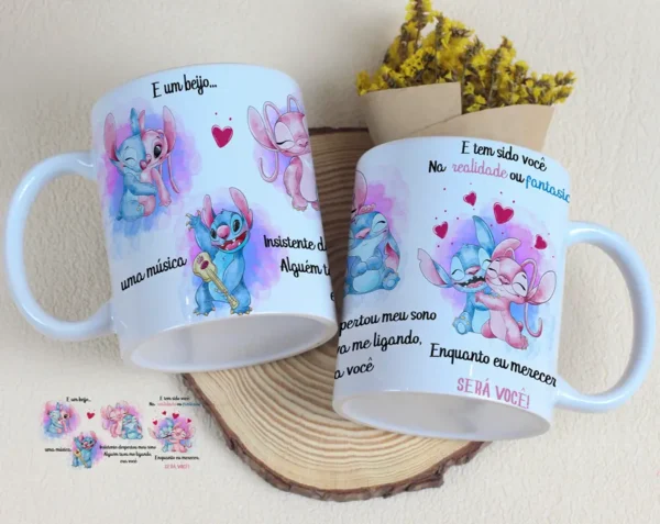 Artes Editáveis para Caneca do Dia dos Namorados Musical
