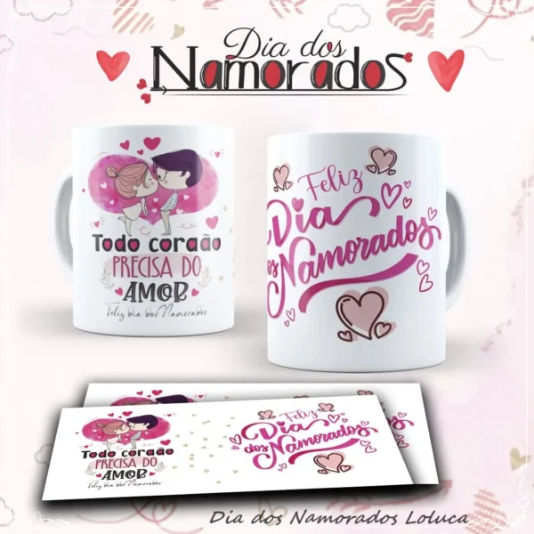 Artes em Corel Draw - Canecas Mickey Dia dos Namorados