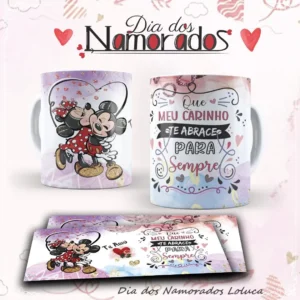 Artes em Corel Draw - Canecas Mickey Dia dos Namorados