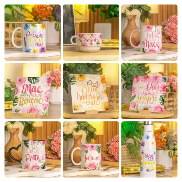 Artes Exclusivas para Caneca Dia das Mães - Mãe é Bênção