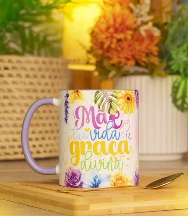 Artes Exclusivas para Caneca Dia das Mães - Mãe é Bênção