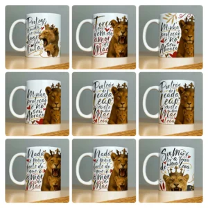 Artes Exclusivas para Caneca - Dia das Mães Mãe Leoa