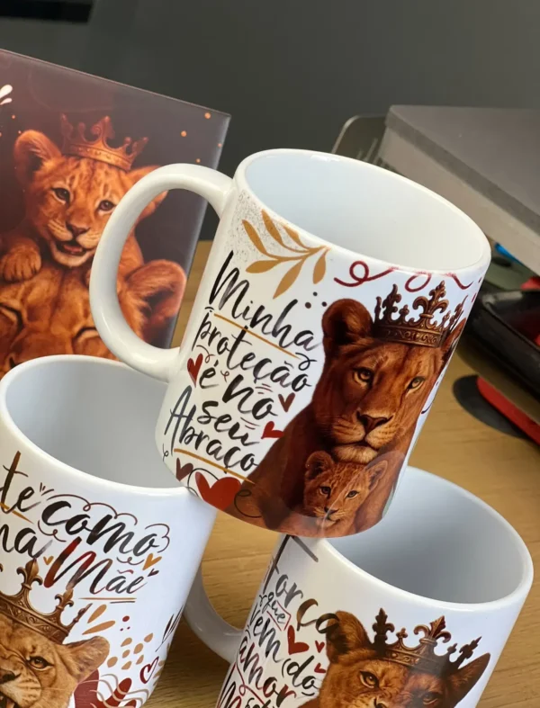 Artes Exclusivas para Caneca - Dia das Mães Mãe Leoa