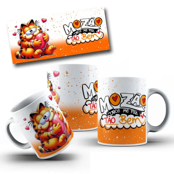 Artes Românticas Garfield para Canecas - Dia dos Namorados