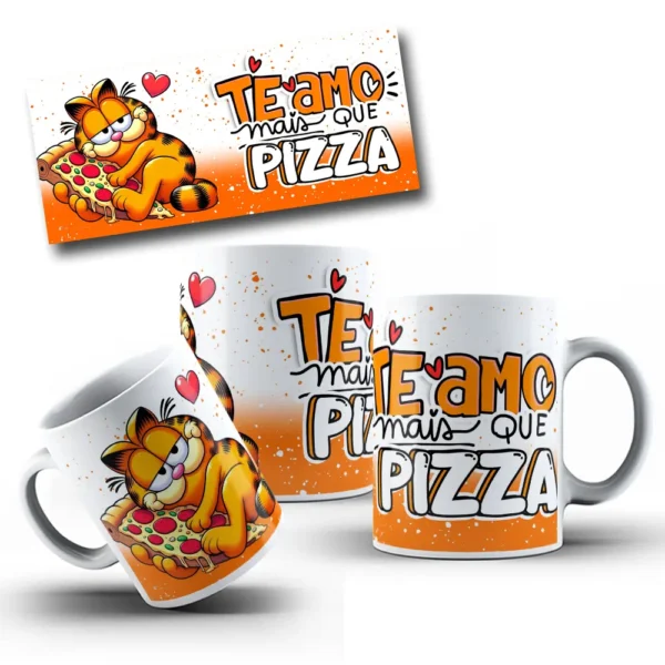 Artes Românticas Garfield para Canecas - Dia dos Namorados
