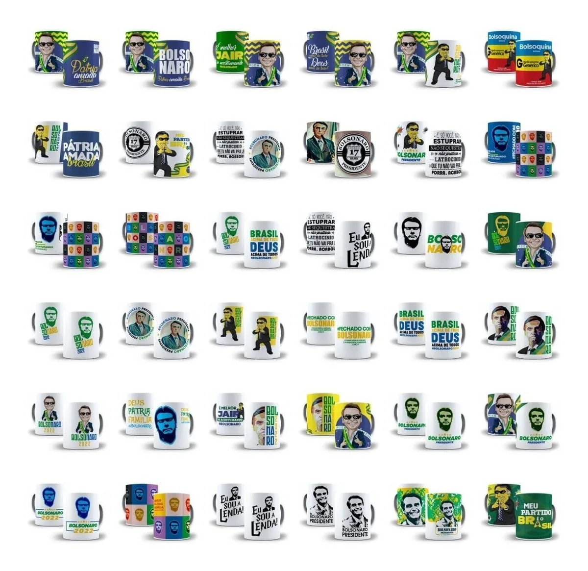 Artes Sublimação Caneca Lula Bolsonaro Ciro Eleições 2022