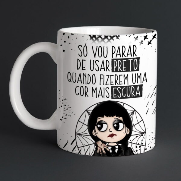 Artes Sublimação Caneca Wandinha Addams Jenna Ortega
