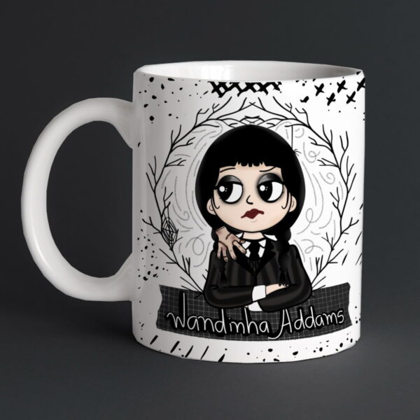 Artes Sublimação Caneca Wandinha Addams Jenna Ortega