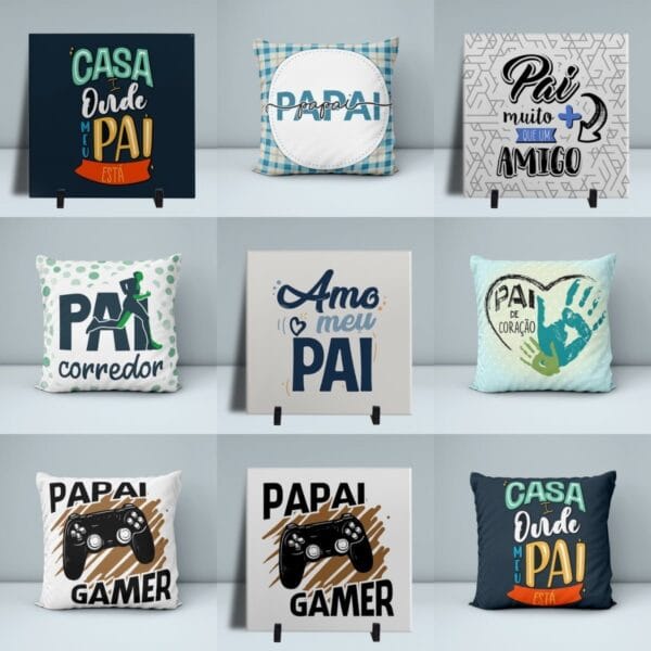 Artes Sublimação Dia dos Pais Caneca Camisa Almofada Corel