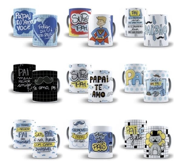 Artes Sublimação Dia dos Pais Caneca Camisa Almofada Corel
