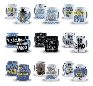 Artes Sublimação Dia dos Pais Caneca Camisa Almofada Corel