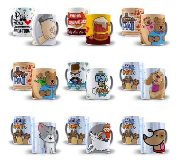 Artes Sublimação Dia dos Pais Caneca Camisa Almofada Corel