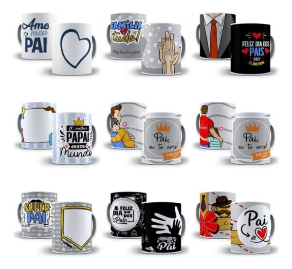 Artes Sublimação Dia dos Pais Caneca Camisa Almofada Corel