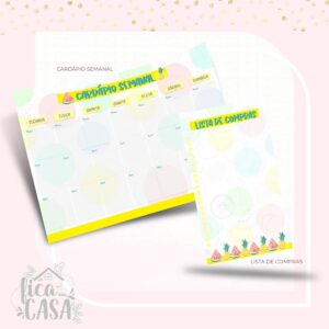 Bloco Cardápio Semanal + Lista de Compras