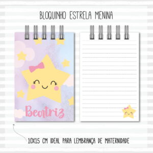 Bloquinho 10x15 Estrela Menina