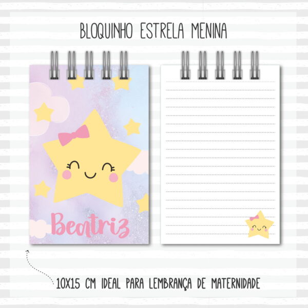 Bloquinho 10x15 Estrela Menina