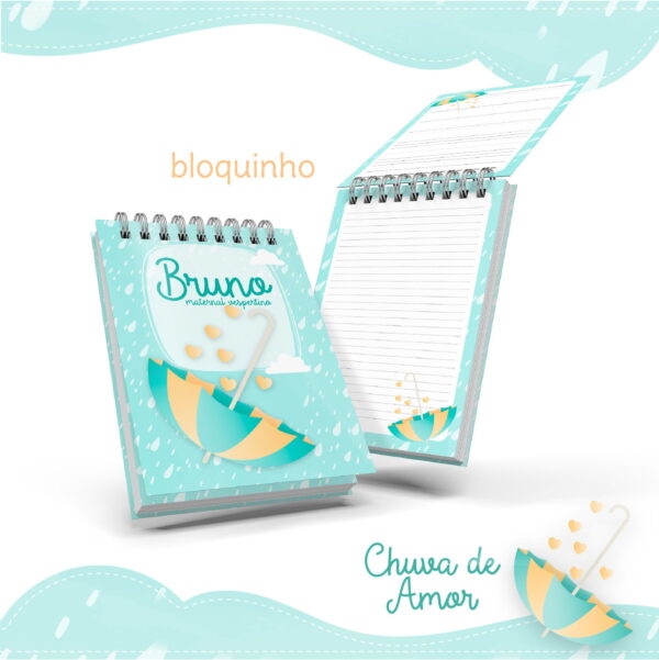 Bloquinho Anotações Chuva de Amor Menino