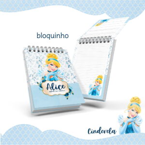 Bloquinho Anotações Cinderela - Arquivo Digital