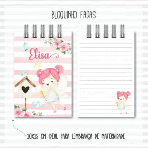 Bloquinho Anotações Fadas 9 Bloquinho Anotações Fadas