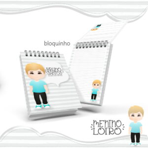 Bloquinho Anotações Menino Loiro - Arquivo Digital
