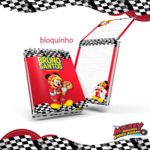 Bloquinho Anotações Mickey Aventuras Rodas -Arquivo Digital 14 Bloquinho Anotações Mickey Aventuras Rodas -Arquivo Digital