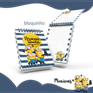 Bloquinho Anotações Minions - Arquivo Digital 12 Bloquinho Anotações Minions - Arquivo Digital
