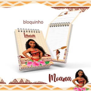 bloquinho anotacoes moana arquivo digital kit digital