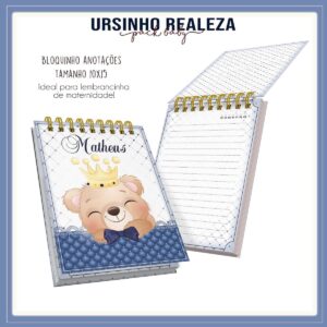 Bloquinho Ursinho Realeza