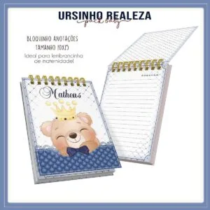 Bloquinho Ursinho Realeza