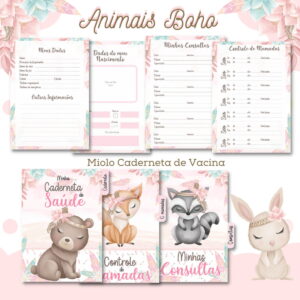 Caderneta de Saúde Animais Boho