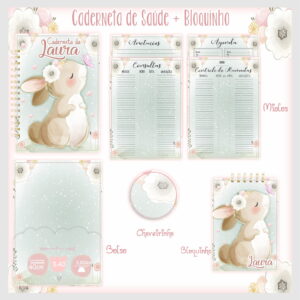 Caderneta de Saúde + Bloquinho Coelha