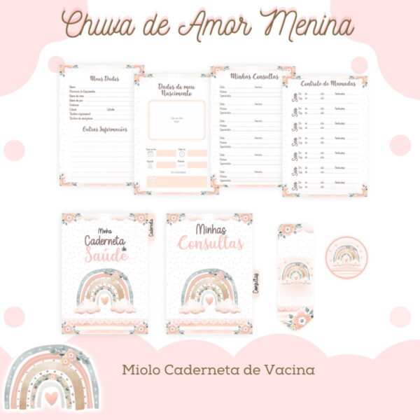 Caderneta de Saúde Chuva de Amor Menina