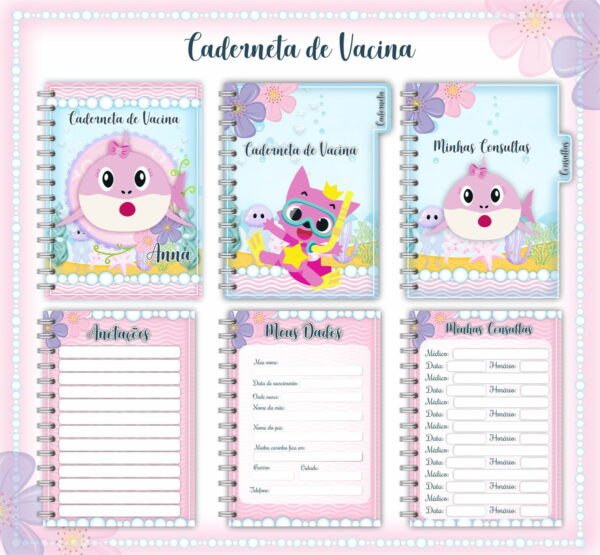 Caderneta de Vacina Baby Shark Menina