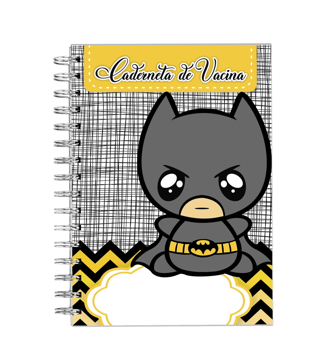 Caderneta de Vacina Batman - Arquivo Digital 1 Caderneta de vacinas com design do Batman em preto e amarelo