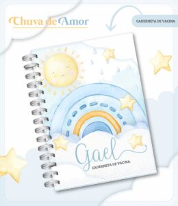 Caderneta de Vacina Chuva de Amor Azul