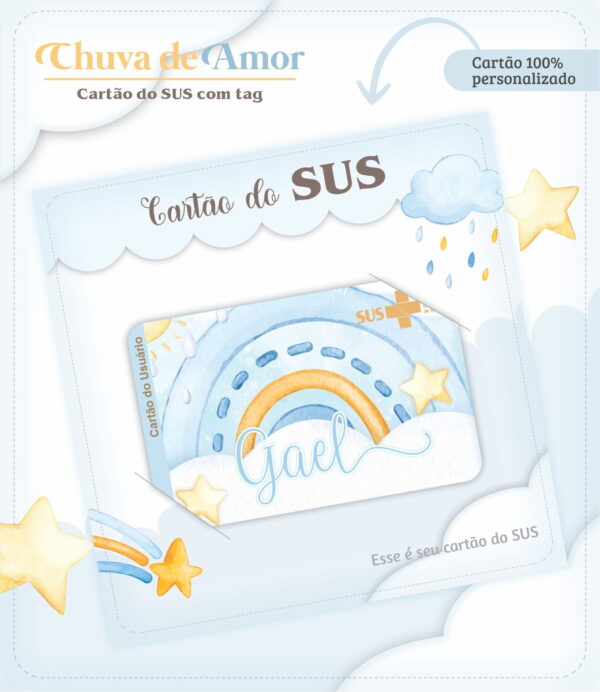 Caderneta de Vacina Chuva de Amor Azul