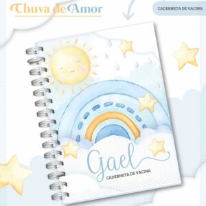 Caderneta de Vacina Chuva de Amor Azul