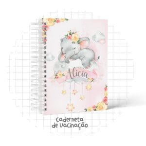 Caderneta de Vacina Elefantinha Rosa Baby