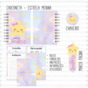 Caderneta de Vacina Estrela Menina 10 Caderneta de Vacina Estrela Menina