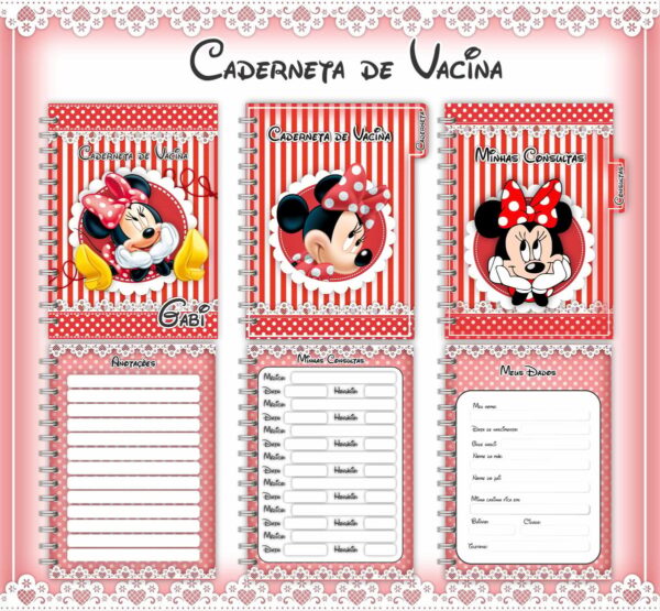 Caderneta de Vacina Minie Vermelha