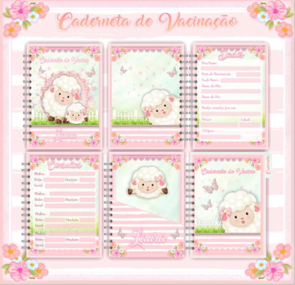 Caderneta de Vacina Ovelhinha Rosa